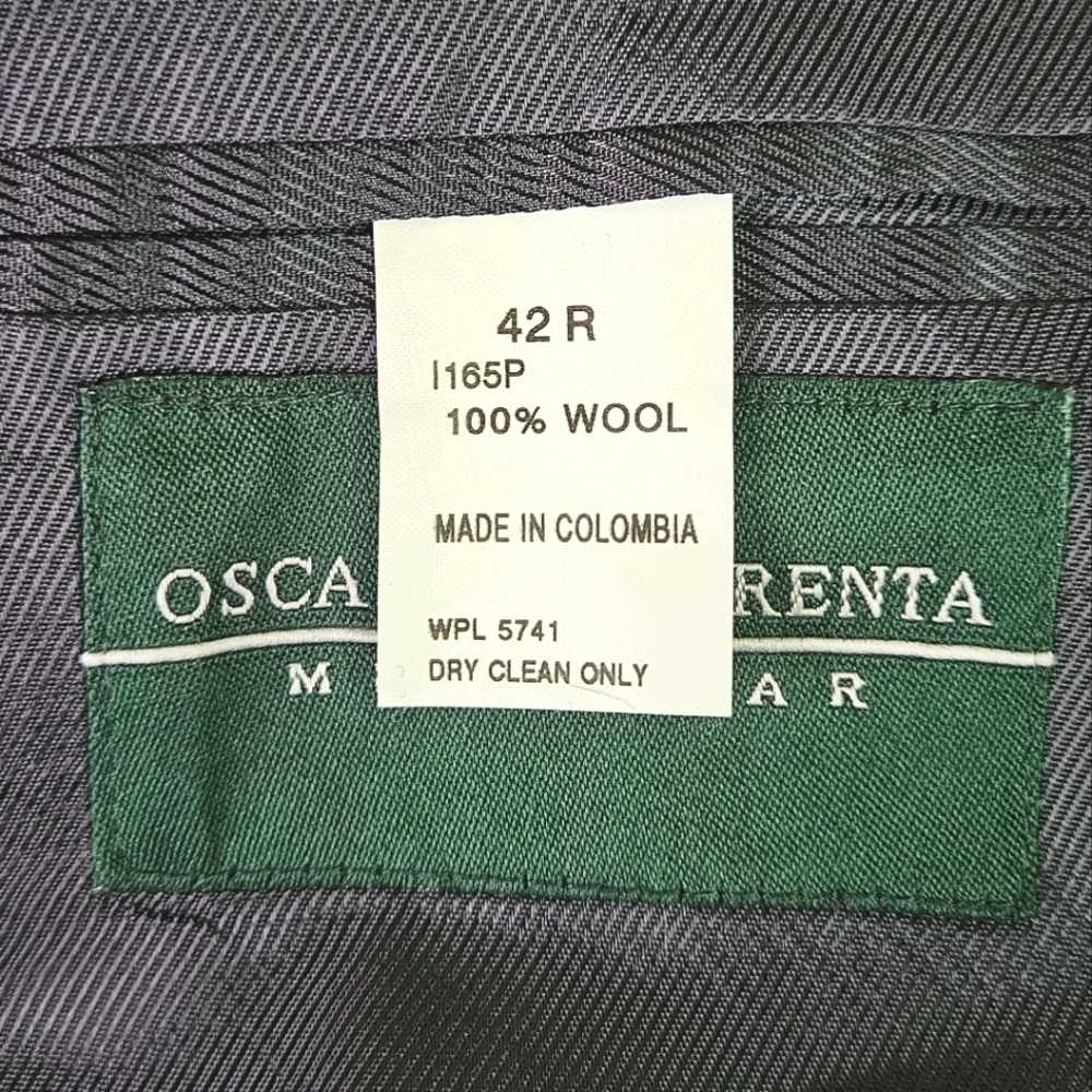 Vintage Oscar de la Renta Admiral Wool Blazer in Navy Blue Size 42 Regular